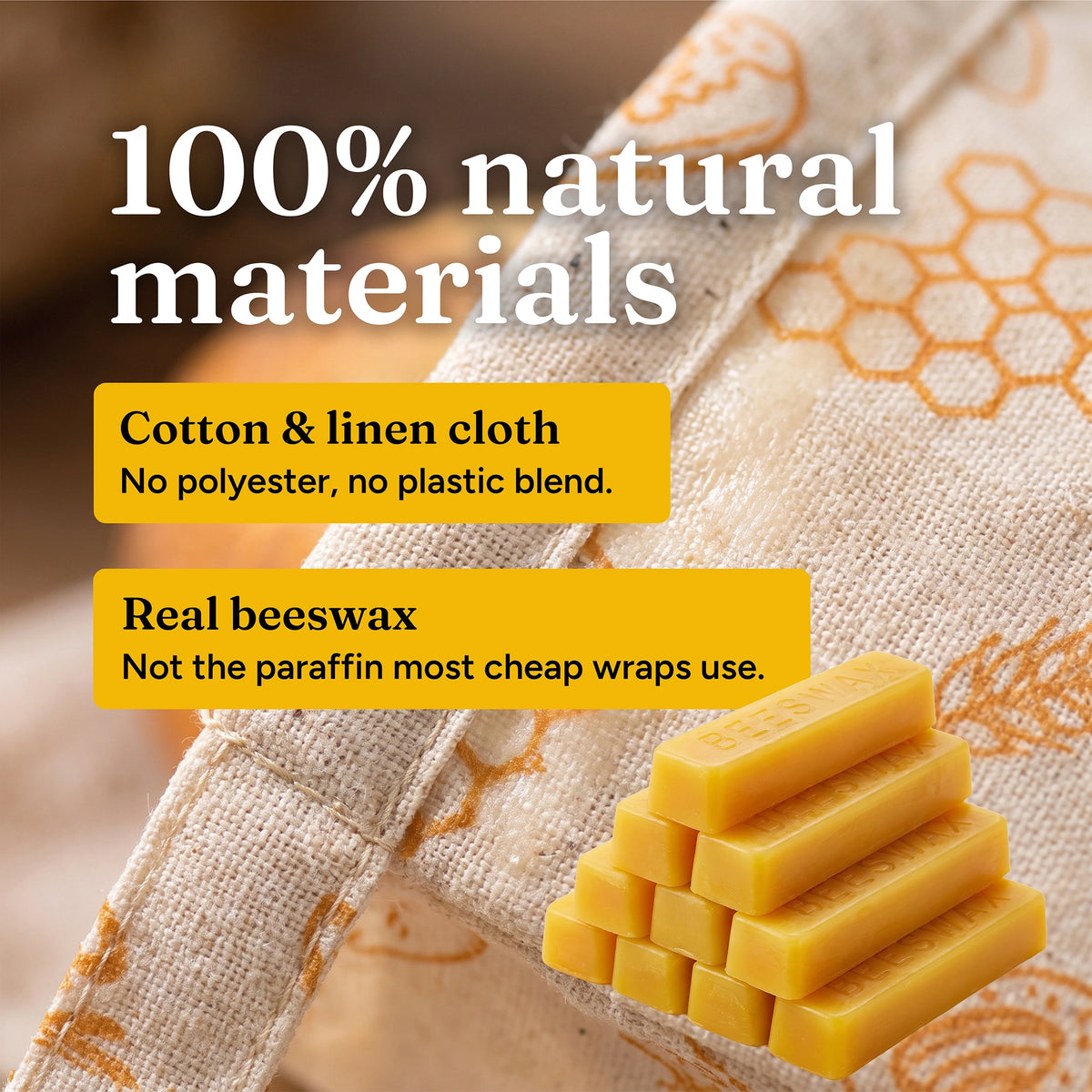 Cotton Linen Beeswax Bread Bag
